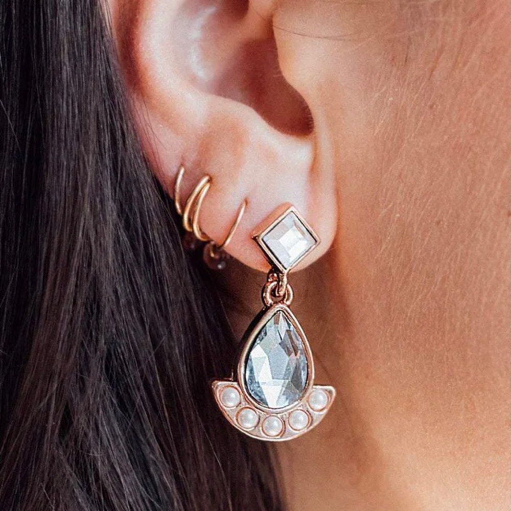 Pearl + Crystal Rose Gold Earrings from Alex and Ani | LIKE NEW!!